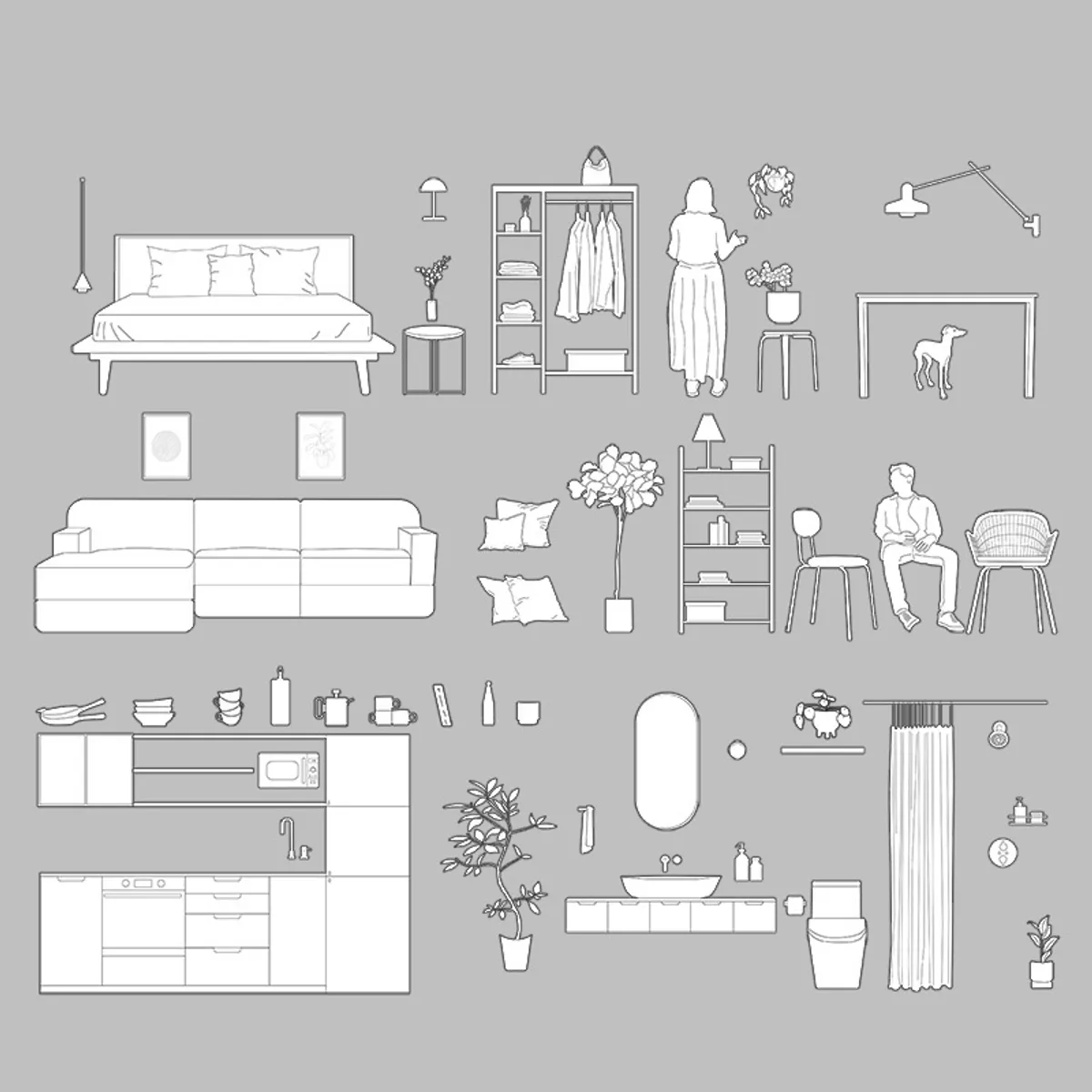 Apartment Furniture Elevation Line