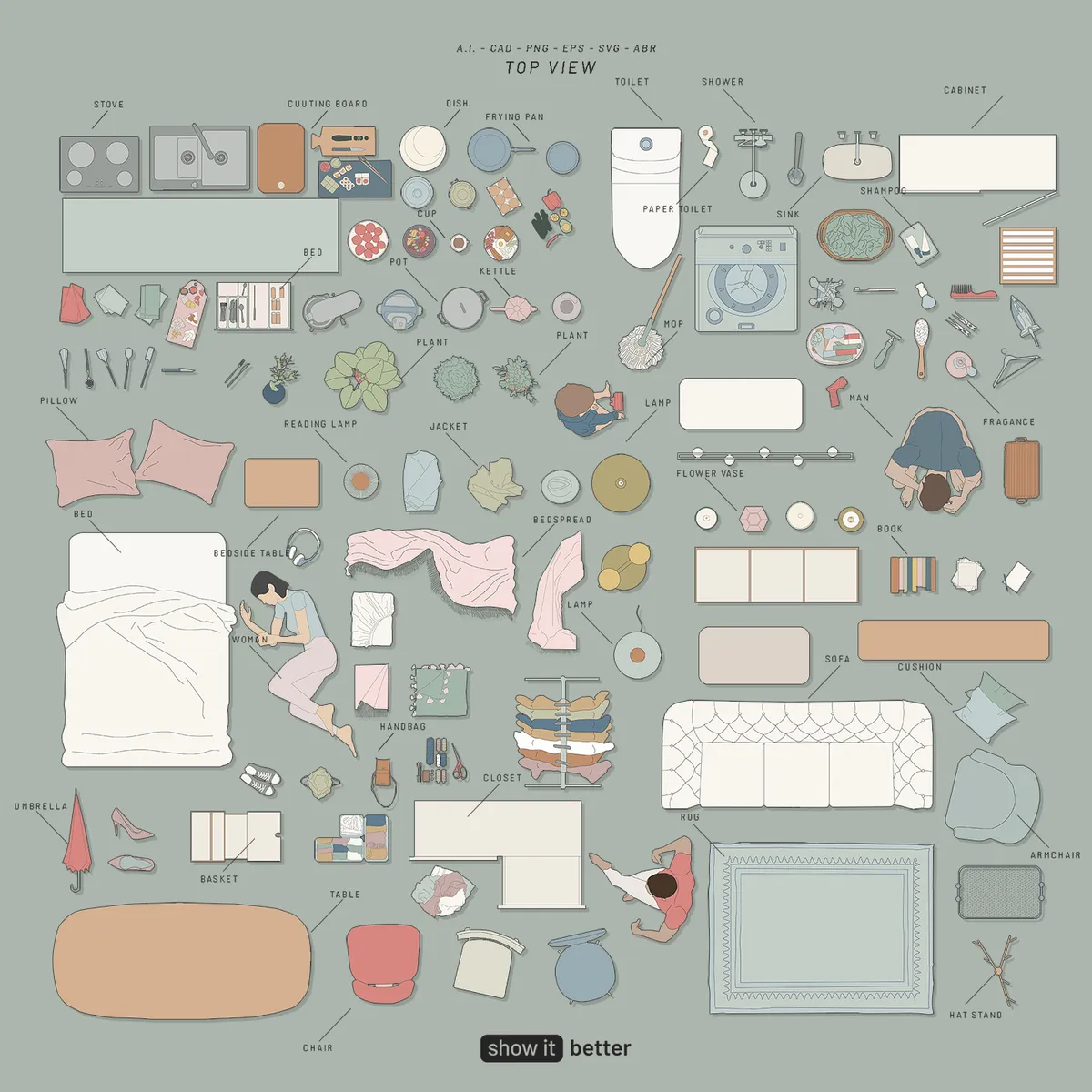 Maximalist Home Top View Color