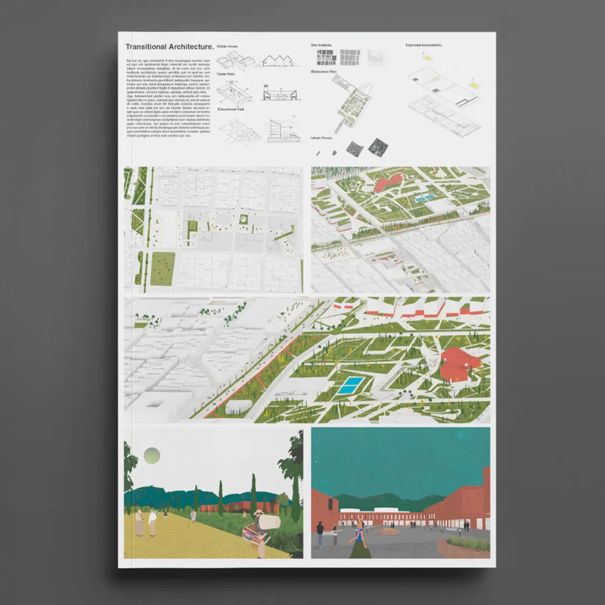 Mockup of Presentation Boards black grey background