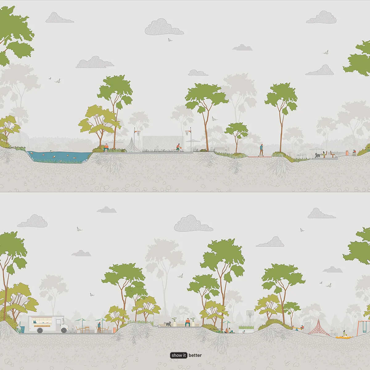 Park Minimal Elevation Scene