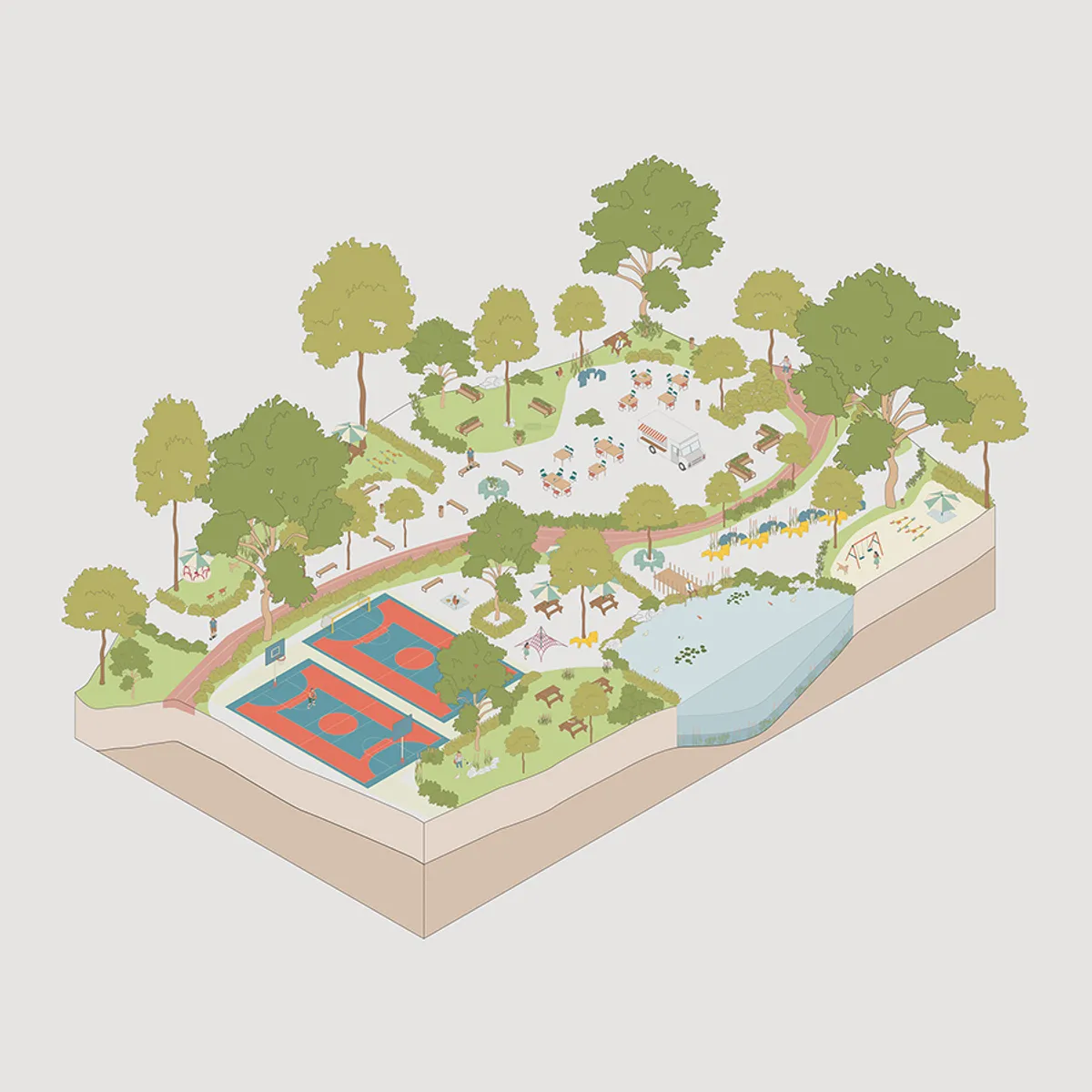 Park Minimal Isometric Scene