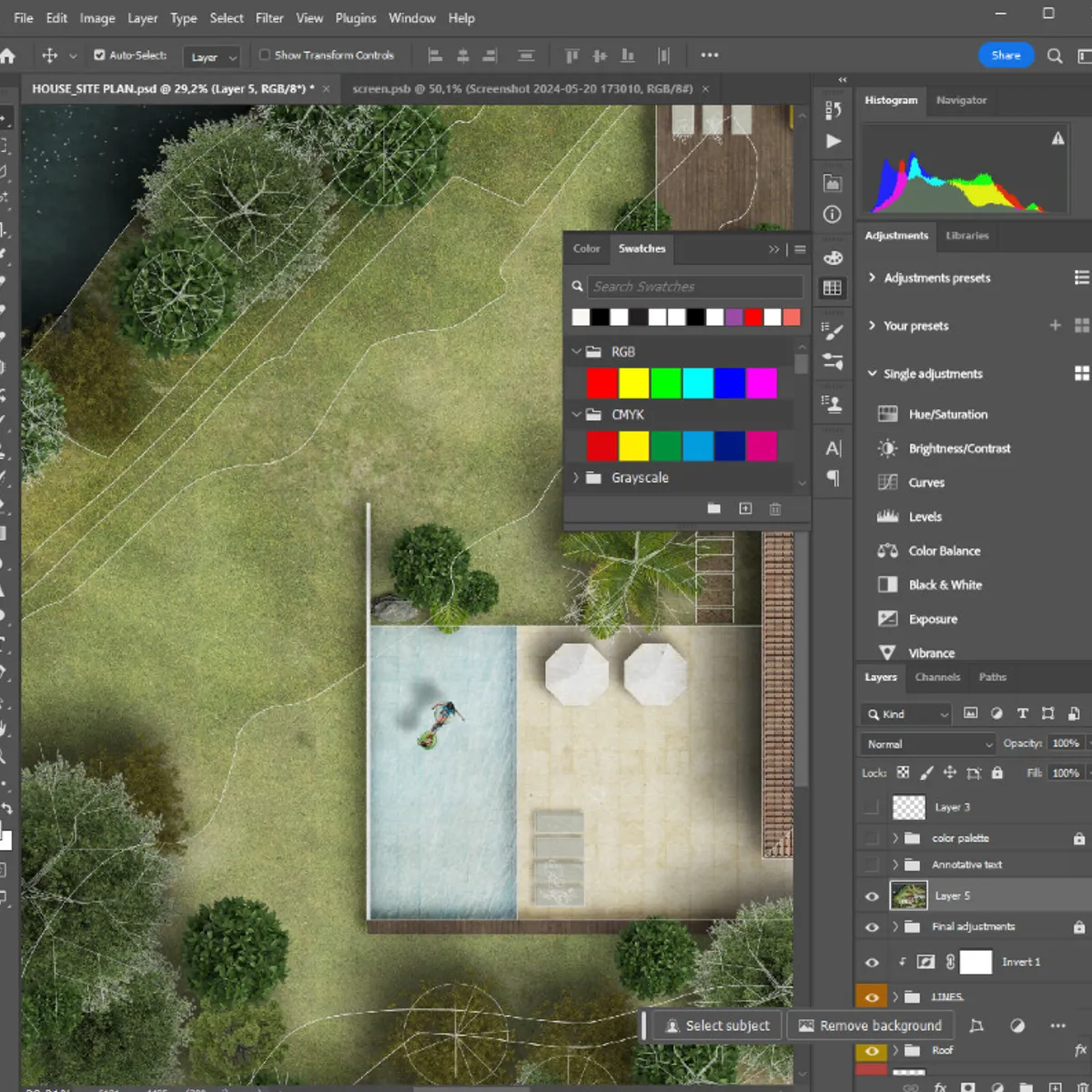 Site plan mockup computer
