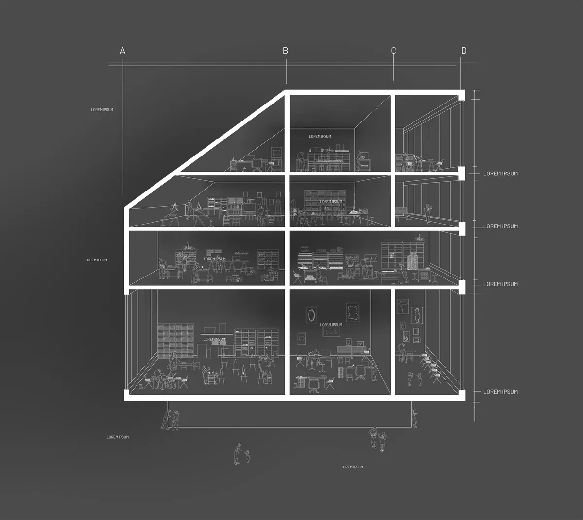 Workshop Miminal Elevation Line Scene