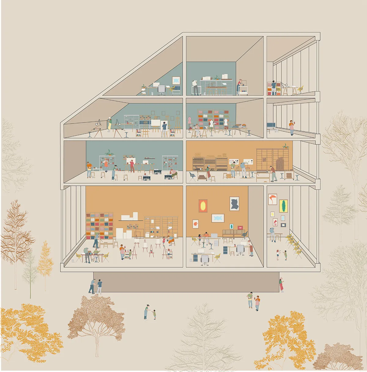 Workshop Miminal Elevation Scene Colo r